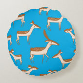 かわいいベビー鹿と家族 ラウンドクッション (裏面)