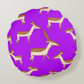 かわいいベビー鹿と家族 ラウンドクッション (裏面)