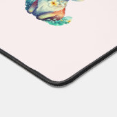 かわいいベビー鹿と〔雄ジカの〕枝角と花 デスクマット (コーナー)