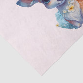 かわいいベビー鹿と〔雄ジカの〕枝角と花 薄葉紙 (詳細)