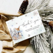 かわいいベビー鹿の冬の赤ちゃんシャワーありがとう カード