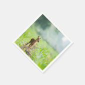 かわいいベビー鹿の子鹿の芝生自然撮影 スタンダードカクテルナプキン (角)