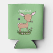 かわいいベビー鹿の子鹿マンガイラストレーション 缶クーラー (正面)