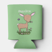 かわいいベビー鹿の子鹿マンガイラストレーション 缶クーラー (裏面)