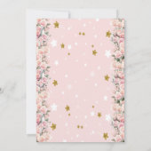 かわいいベビー鹿の花バラ星ベビーシャワー 招待状 (裏面)