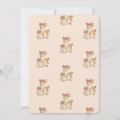 かわいいベビー鹿の花ベビーシャワー 招待状 (裏面)