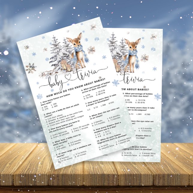 かわいいベビー鹿ベビートリビアベビーシャワーゲームカード (クリエイターアップロード済み)