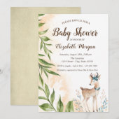 かわいいベビー鹿葉の招待状 招待状 (正面/裏面)