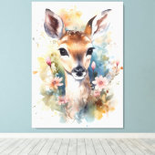 かわいいベビー鹿 キャンバスプリント (インサイチュ (ウッドフロア))