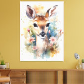 かわいいベビー鹿 キャンバスプリント (インサイチュ (リビング))