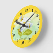 かわいいベビー・ビー愛好家が名前を付け加える  ラウンド壁時計 (傾斜)