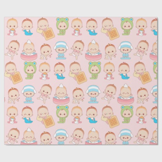 かわいいベビー ラッピングペーパー (フラット)