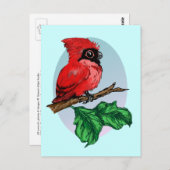 かわいいベビー(鳥)ショウジョウコウカンチョウはがき ポストカード (正面/裏面)