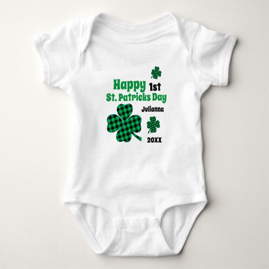 かわいいベビー|St patricks day ベビーボディスーツ (正面)