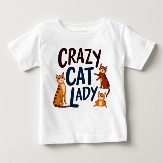 かわいいベビーTシャツ – 猫好きなママと生意気な猫たち ベビーTシャツ (正面)