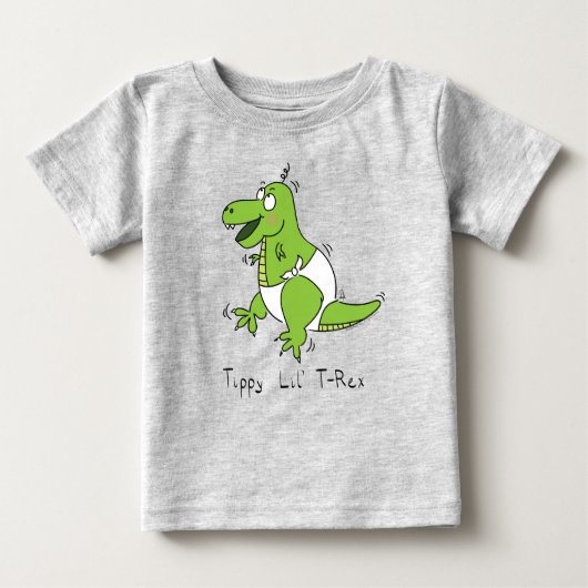 かわいいベビーTレックス恐竜の子供 ベビーTシャツ (正面)
