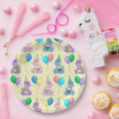 かわいいベビーTレックス恐竜誕生日 ペーパープレート (パーティー)