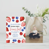 かわいいベリーの誕生日パーティー、最初の誕生日ベリー 招待状 (スタンド正面)