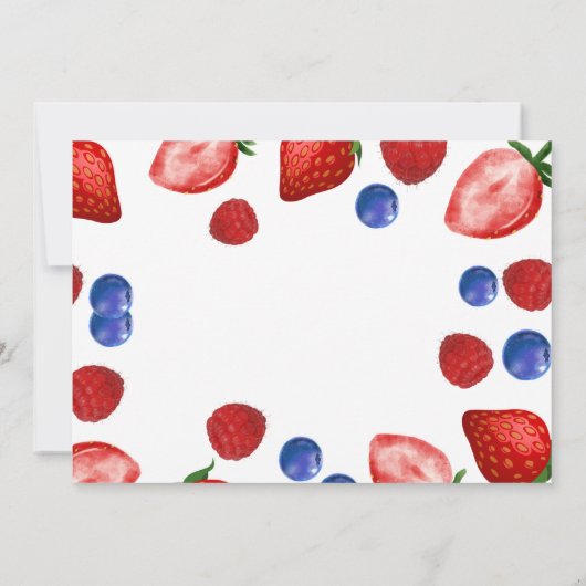 かわいいベリーの誕生日パーティー、最初の誕生日ベリー 招待状 (裏面)