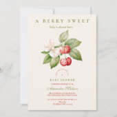 かわいいベリースイートコケットベビーシャワー 招待状 (正面)