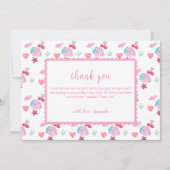 かわいいベリースイートスイートスイートバレンタインベビーシャワー サンキューカード (正面)