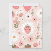 かわいいベリースイートピンクコケットベビーシャワー 招待状 (裏面)