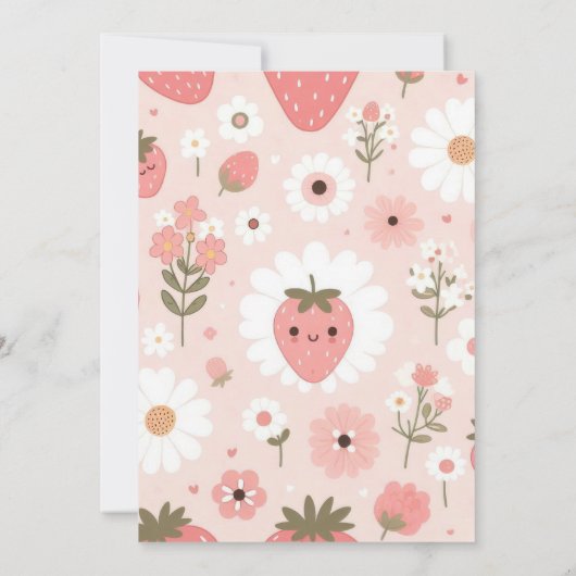 かわいいベリースイートピンクコケットベビーシャワー 招待状 (裏面)