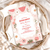 かわいいベリースイートピンクコケットベビーシャワー 招待状