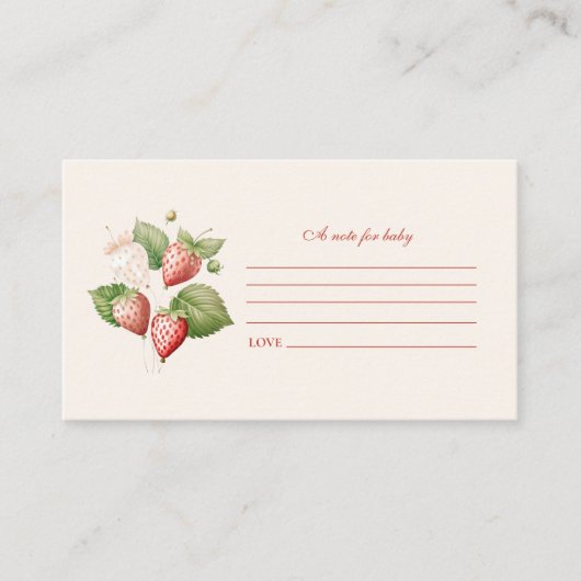 かわいいベリースイートベビーシャワーノートベビー エンクロージャーカード (正面)