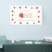 かわいいベリースウィートミニマル1歳の誕生日 横断幕 (トレードショー)