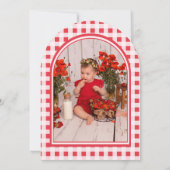 かわいいベリーファーストパーソナライズされたガールズ1st誕生日 招待状 (裏面)