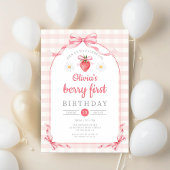 かわいいベリーファースト・ガール1st誕生日 招待状