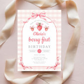 かわいいベリーファースト・ガール1st誕生日 招待状