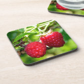 かわいいベリーフォトラズベリー黒い果実 コースター (左側)