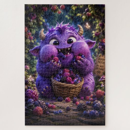 かわいいベリー強盗モンスターの幻想的な森の芸術 ジグソーパズル (縦)