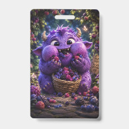 かわいいベリー泥棒のモンスター ファンタジーな森の芸術 バッジ