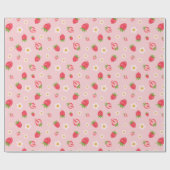 かわいいベリー甘いちご柄ピンク ラッピングペーパー (フラット)