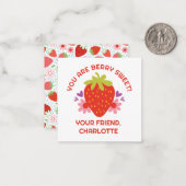 かわいいベリー スウィート キッズ ストロベリー バレンタイン ノートカード (正面/裏面インサイチュ)