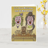 かわいいベルサイユ漫画誕生日カード カード (黄色い花)