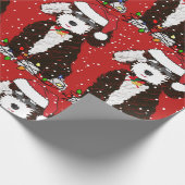 かわいいベルネードルマウンテンドッグレッド ラッピングペーパー (角)