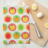 かわいいベルペッパー キッチンタオル (四つ折り)