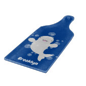 かわいいベルーガのイラスト：泡を吹く カッティングボード (角)