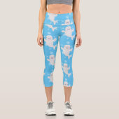 かわいいベルーガの泡の漫画イラストレーション カプリレギンス (正面)