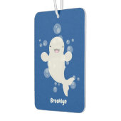 かわいいベルーガの泡の漫画イラストレーション カーエアーフレッシュナー (左)