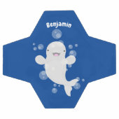 かわいいベルーガの泡の漫画イラストレーション サッカーボール (フラット)