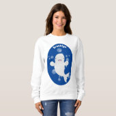 かわいいベルーガの泡の漫画イラストレーション スウェットシャツ (正面フル)