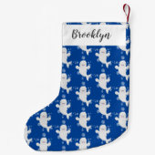 かわいいベルーガの泡の漫画イラストレーション スモールクリスマスストッキング (裏面)