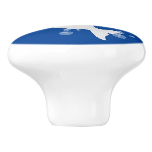 かわいいベルーガの泡の漫画イラストレーション セラミックノブ (側面)