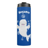 かわいいベルーガの泡の漫画イラストレーション タンブラー (正面)