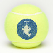 かわいいベルーガの泡の漫画イラストレーション テニスボール (裏面)